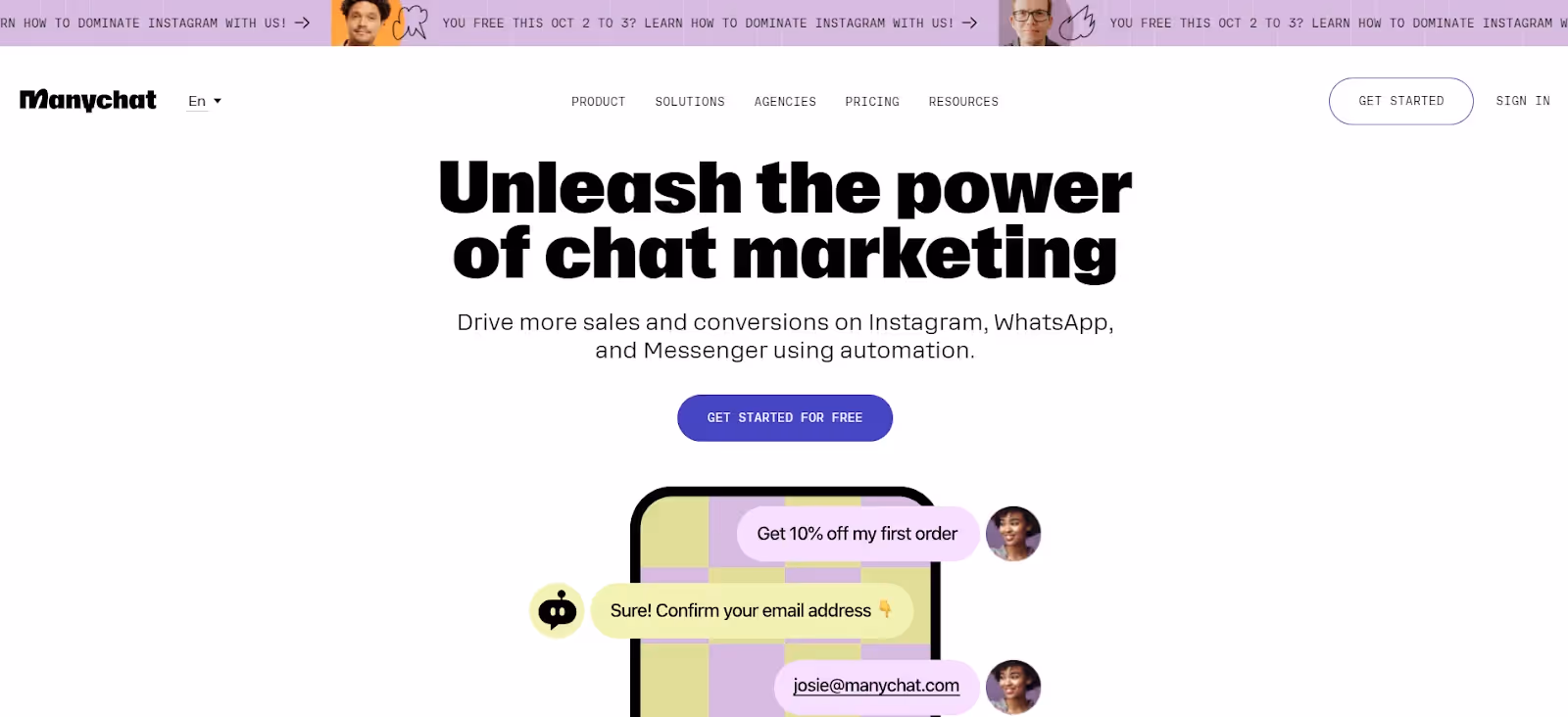 Manychat eCommerce Chatbot