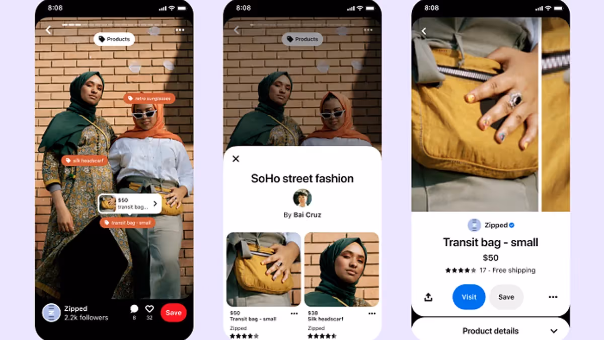 Pinterest product pins