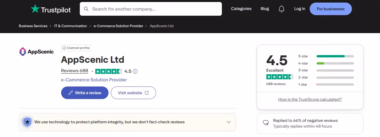 App Scenic Trustpilot Review