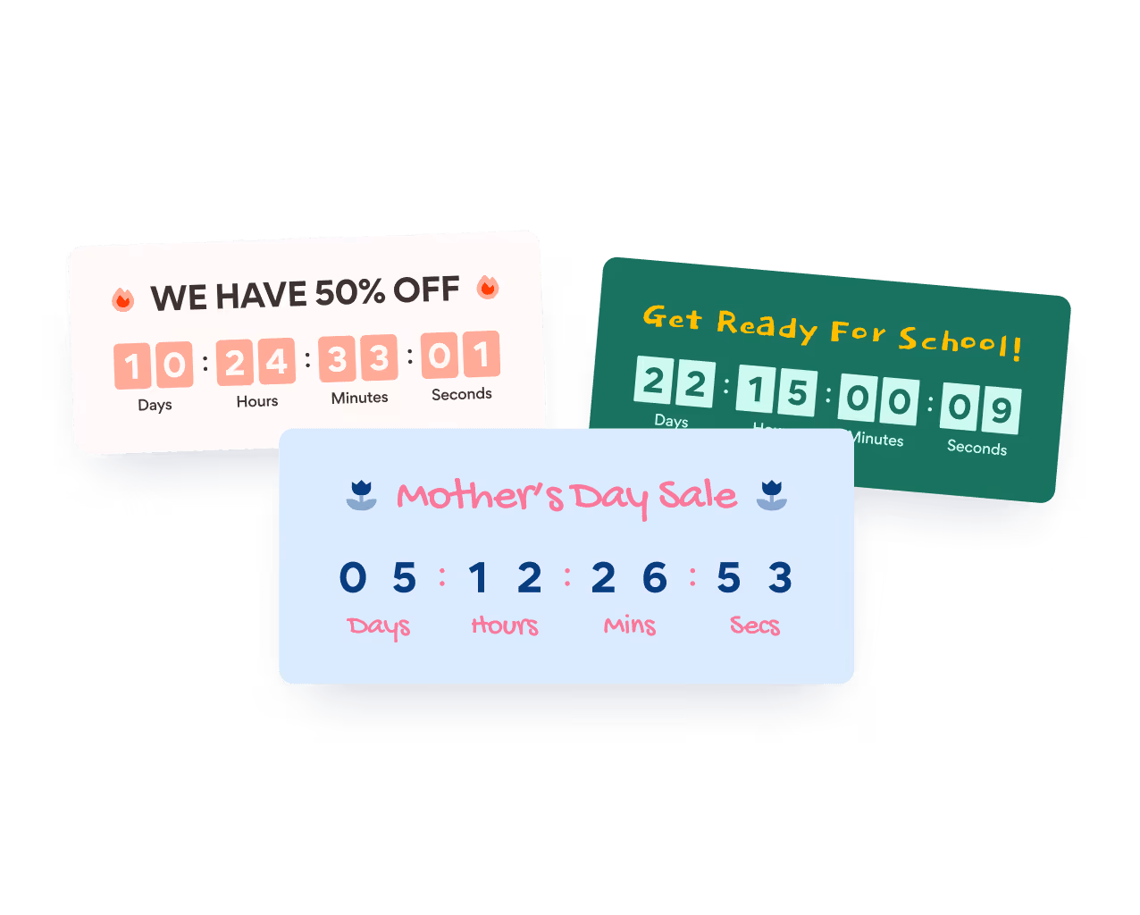 Urlaubs-Countdown-Schilder