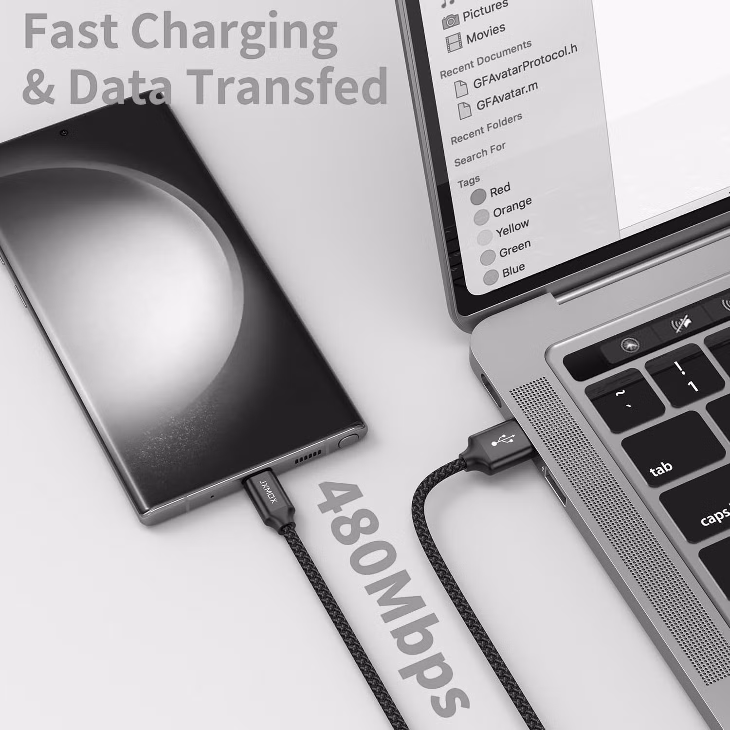 Geflochtenes Nylon-USB-C-zu-USB-C-Kabel