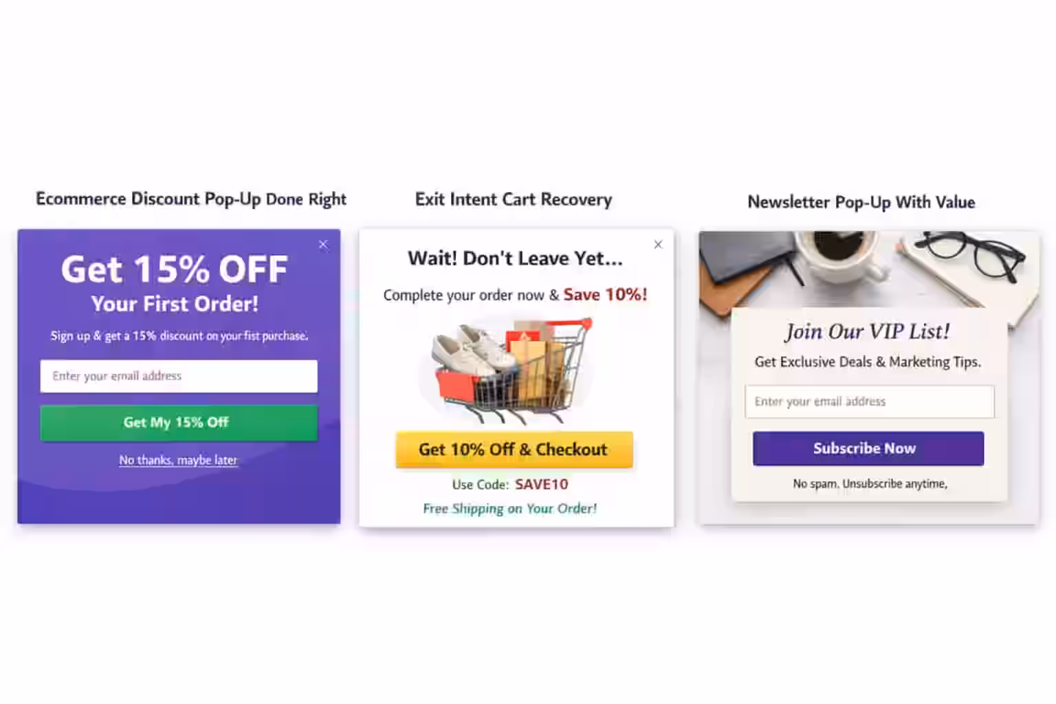 Examples of Non-Annoying Pop-Ups That Convert