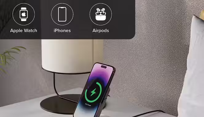 3-in-1 Magnetic Wireless Charging Station for Apple Watch, AirPods, and iPhones