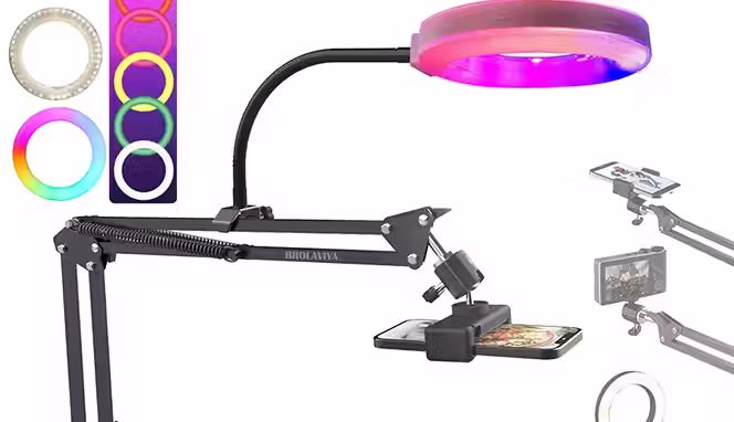 Ring Light Tripod Stand with Phone Mount for Video Recording