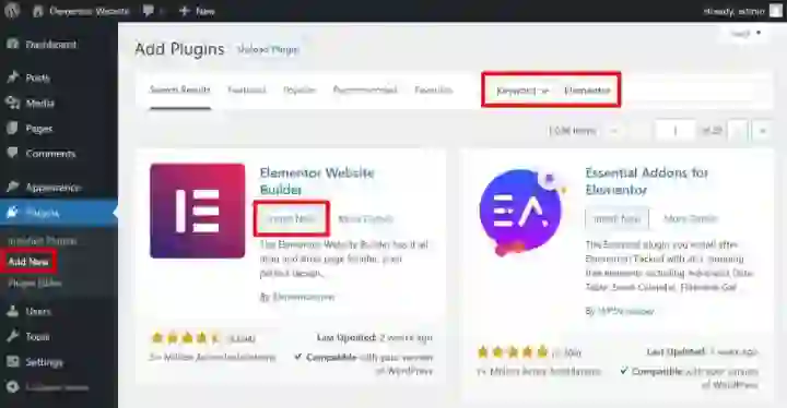 Elementor Website Builder per WordPress