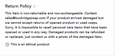 Supplier Return Policy Example