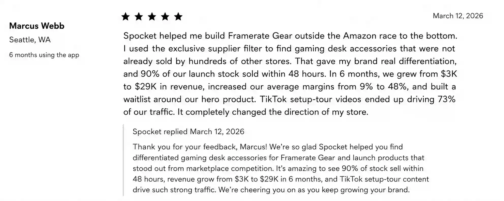 Framerate Review on Spocket