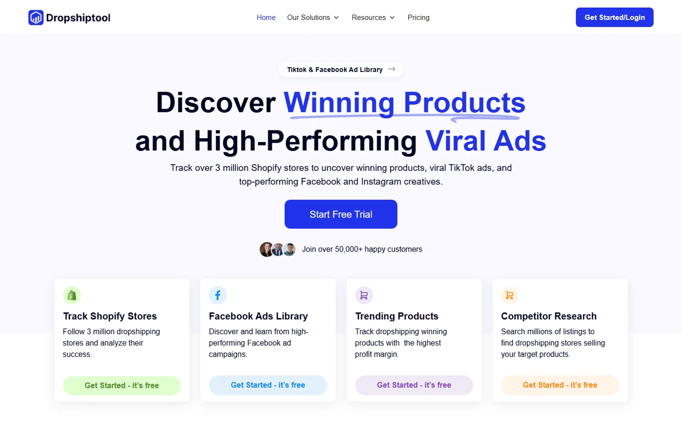 Dropshiptool product research dashboard for AI dropshipping