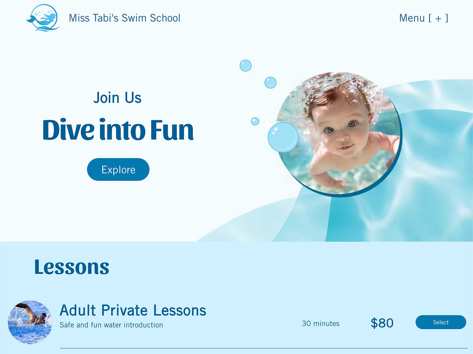 Miss Tabi's Swim School Website Project
