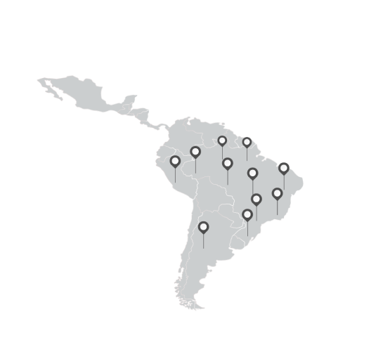 Mapa com pontos de localização