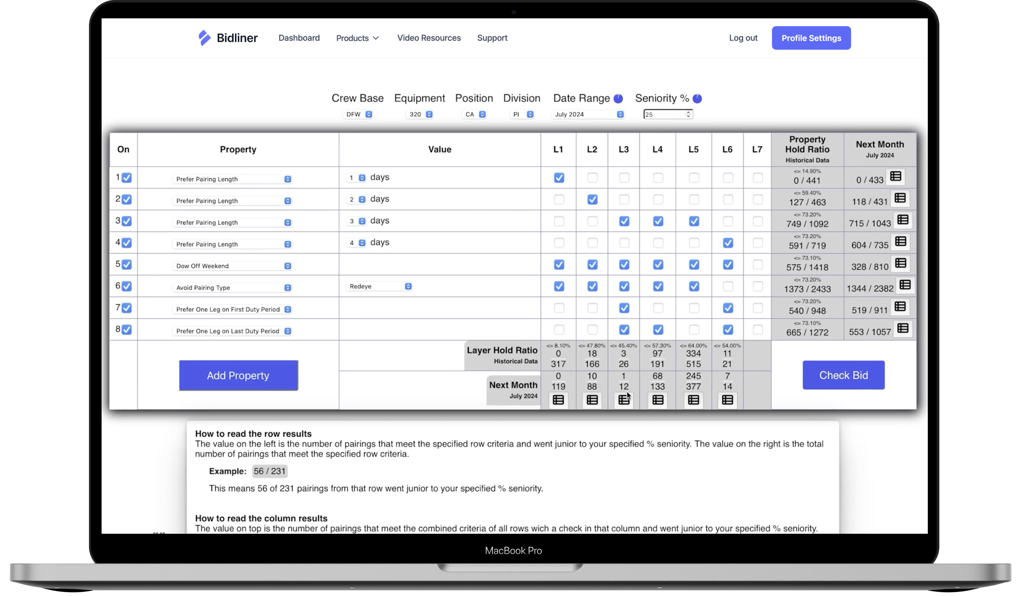 Dashboard mockup