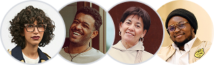 4 small portraits of happy EarPlanes customers