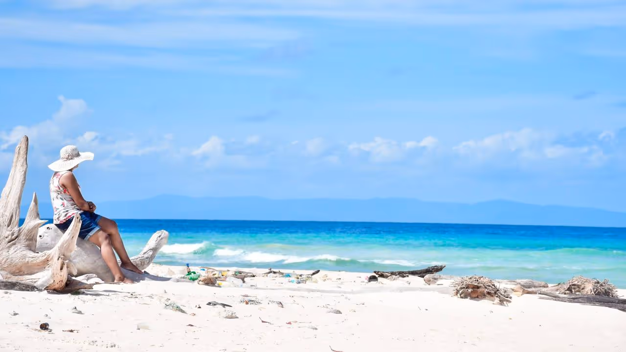 Photo of a Girl Sitting near a Beach in Neil Island. Year: 2025