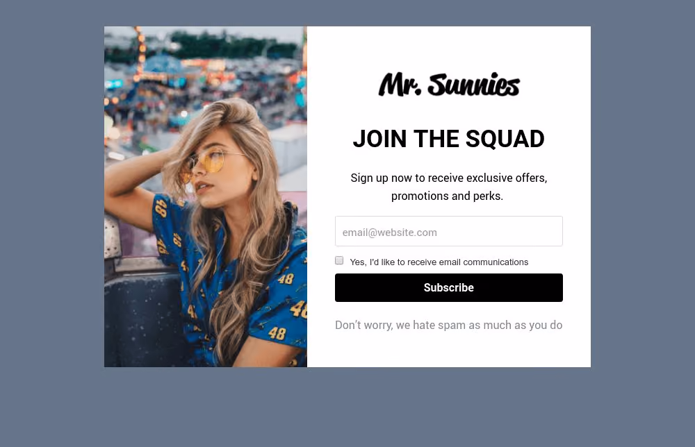 Ecommerce Newsletter Subscribe Popup Template