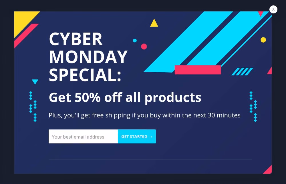 Cyber Monday Exit Intent Template