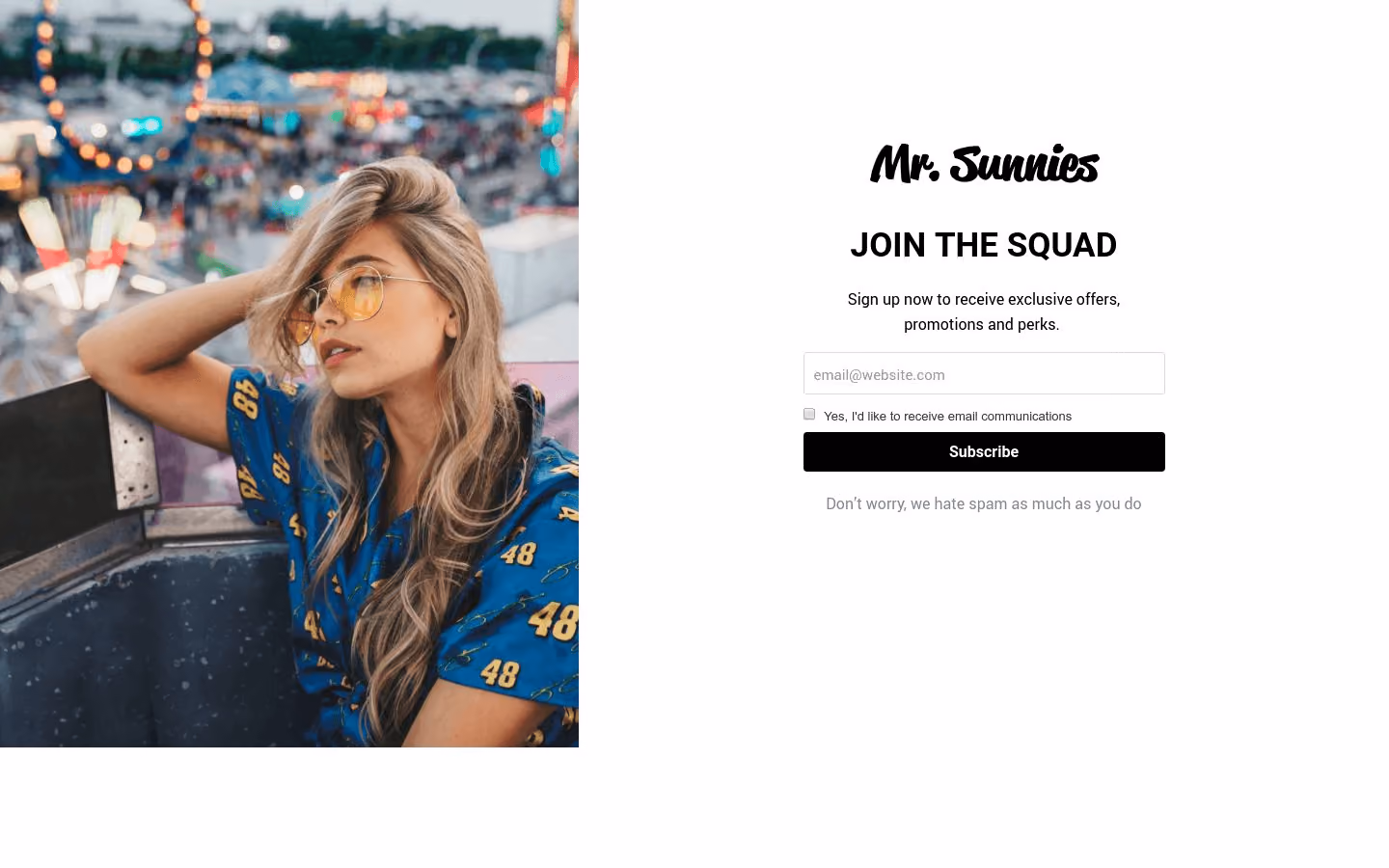 Ecommerce Newsletter Landing Page Template
