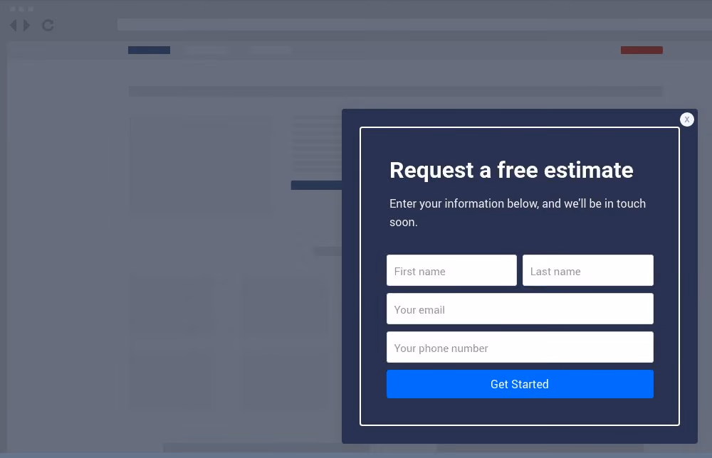 Estimate Form Site Message Template