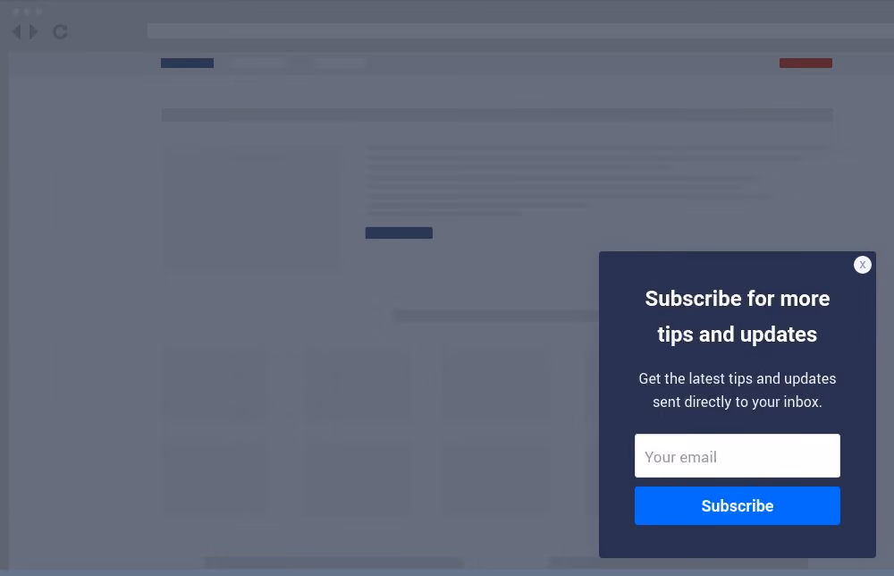 Email Newsletter Sign-Up Site Message Template