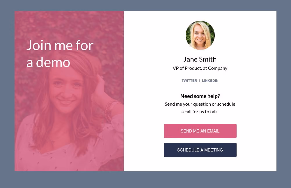 Demo Schedule Form Template (Female)