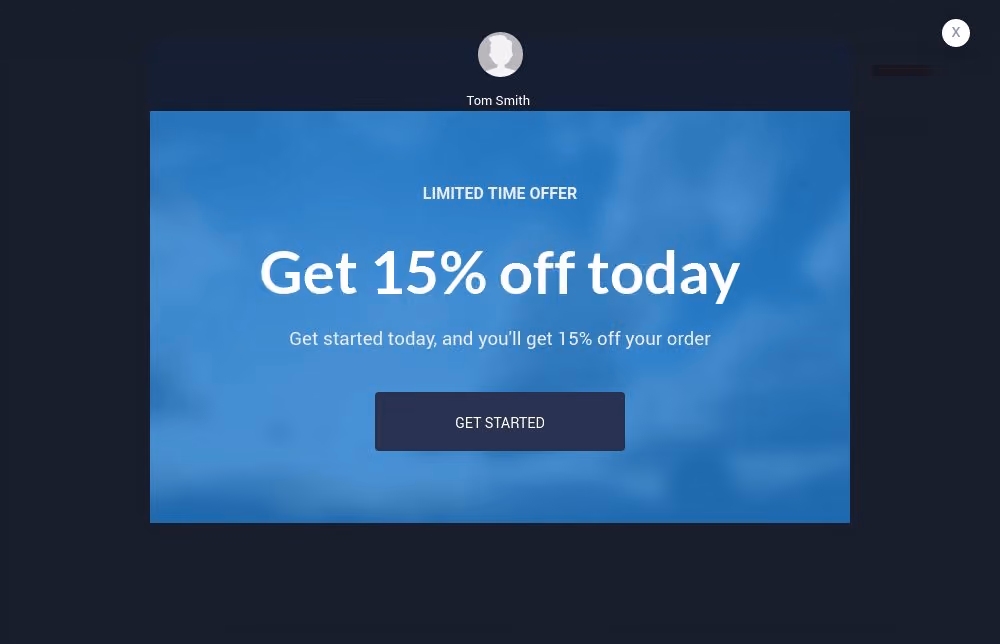 Discount Exit Intent Popup Template