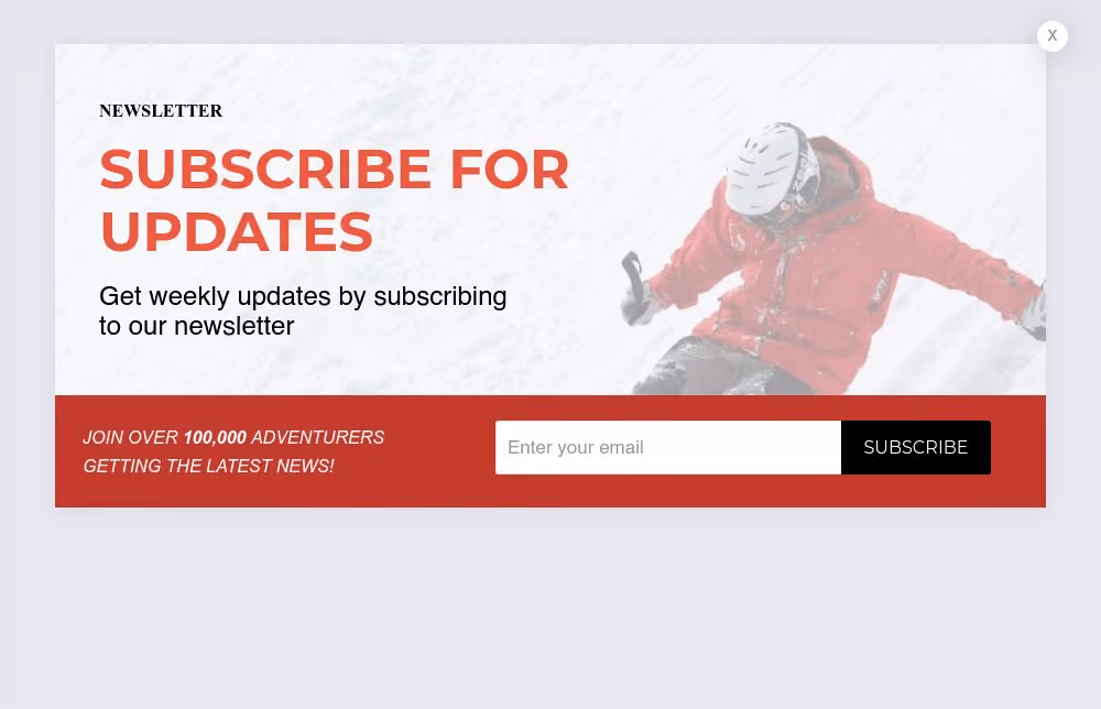 Lifestyle Blog Newsletter Subscribe Form Popup Template
