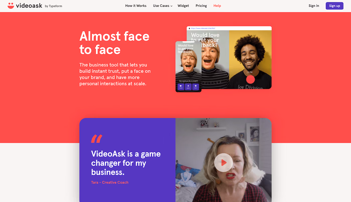 VideoAsk Landing Page