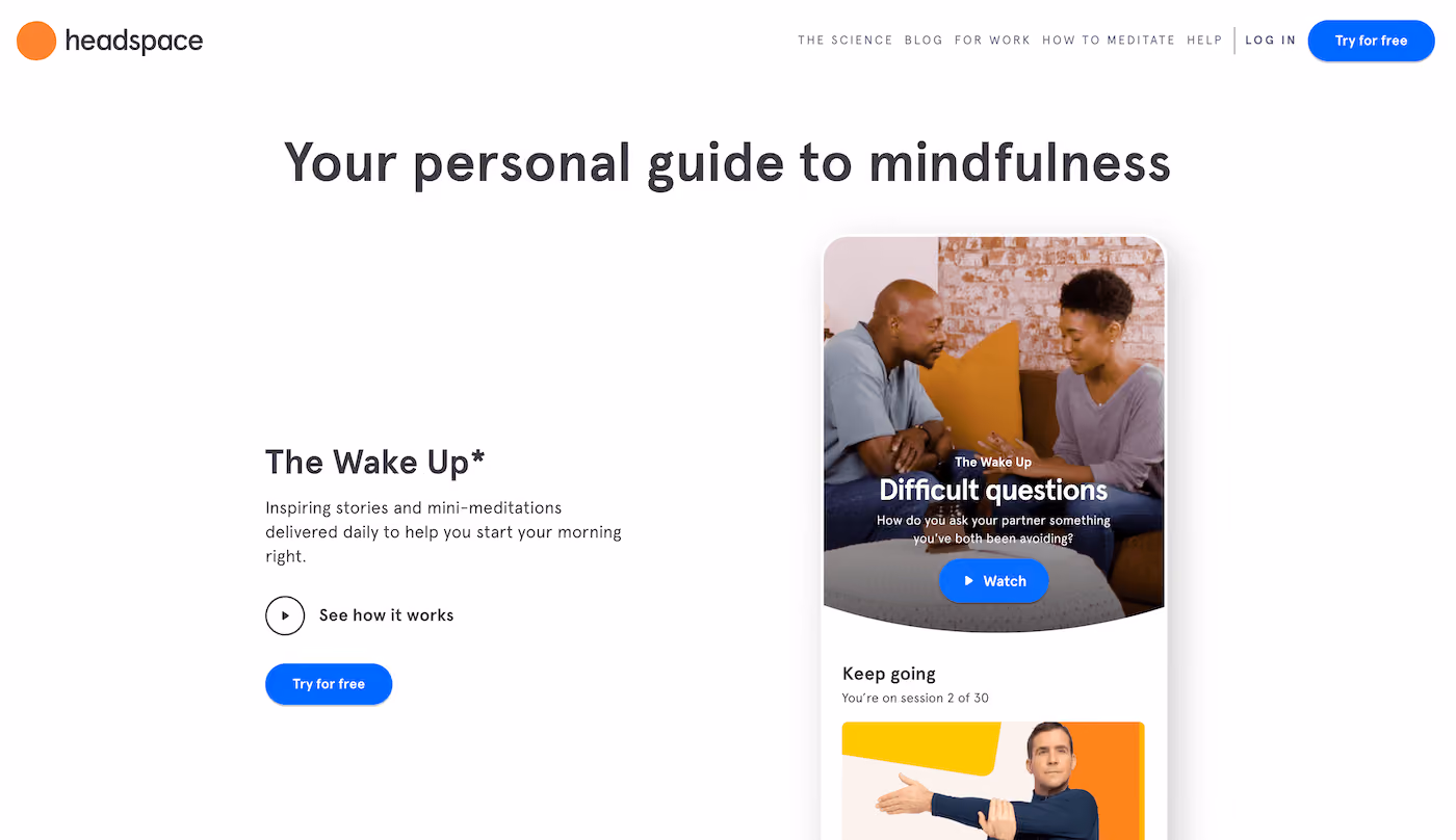 Headspace Landing Page
