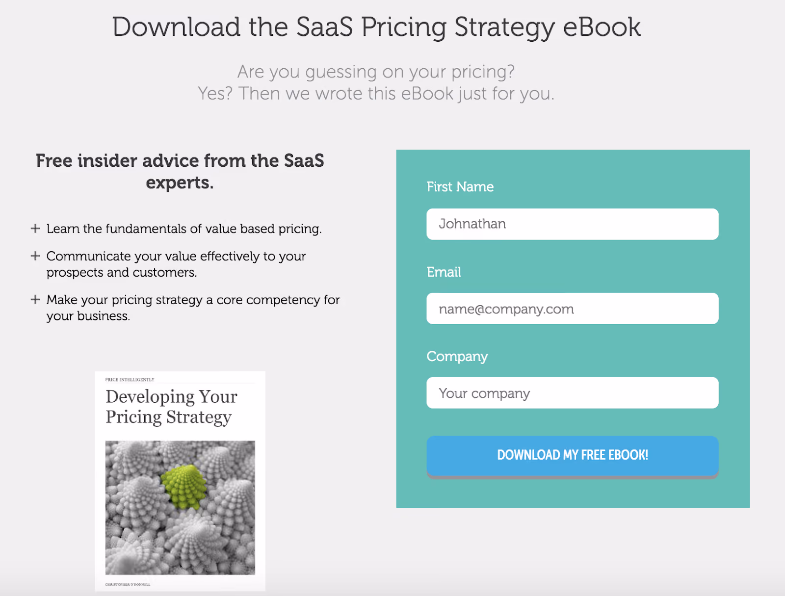 Price Intelligently Squeeze Page