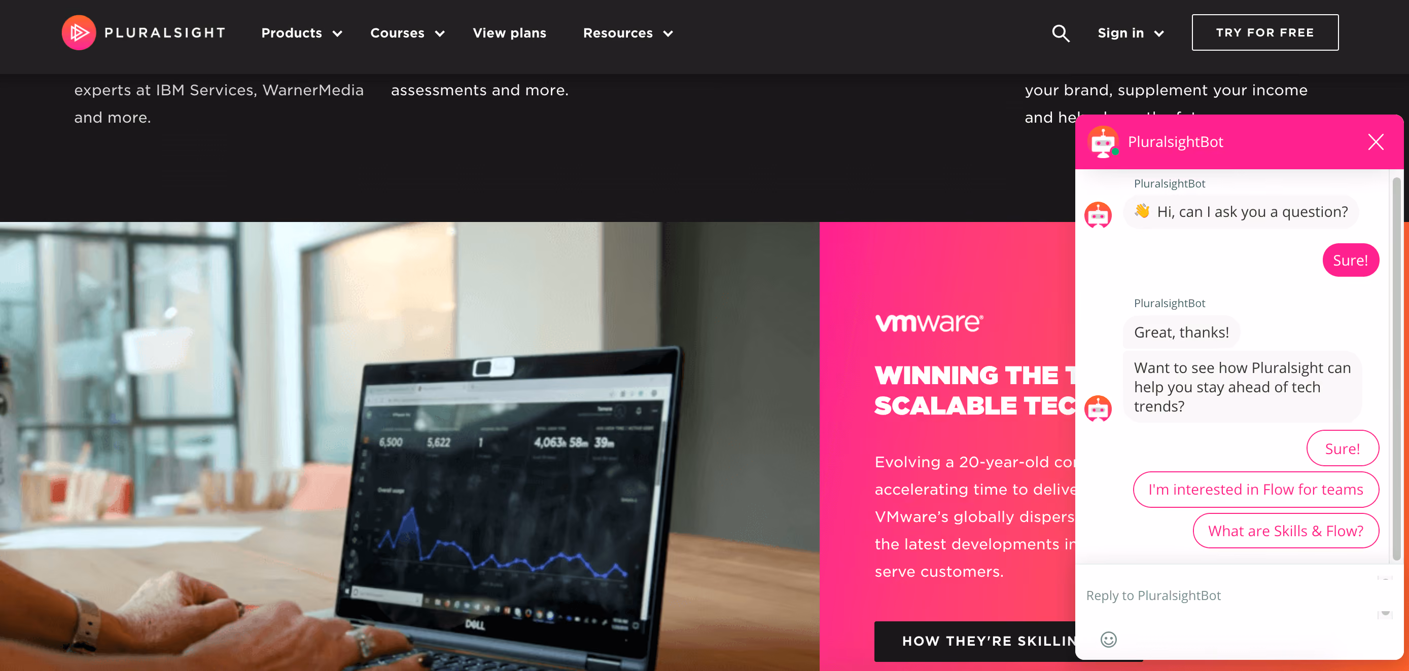 Pluralsight Website Survey Popup