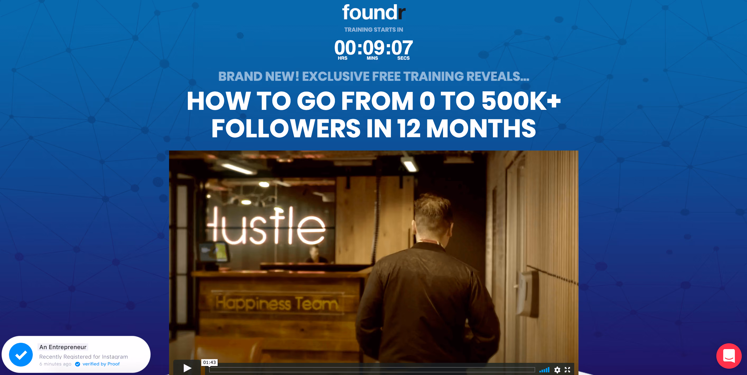 Foundr Webinar Landing Page