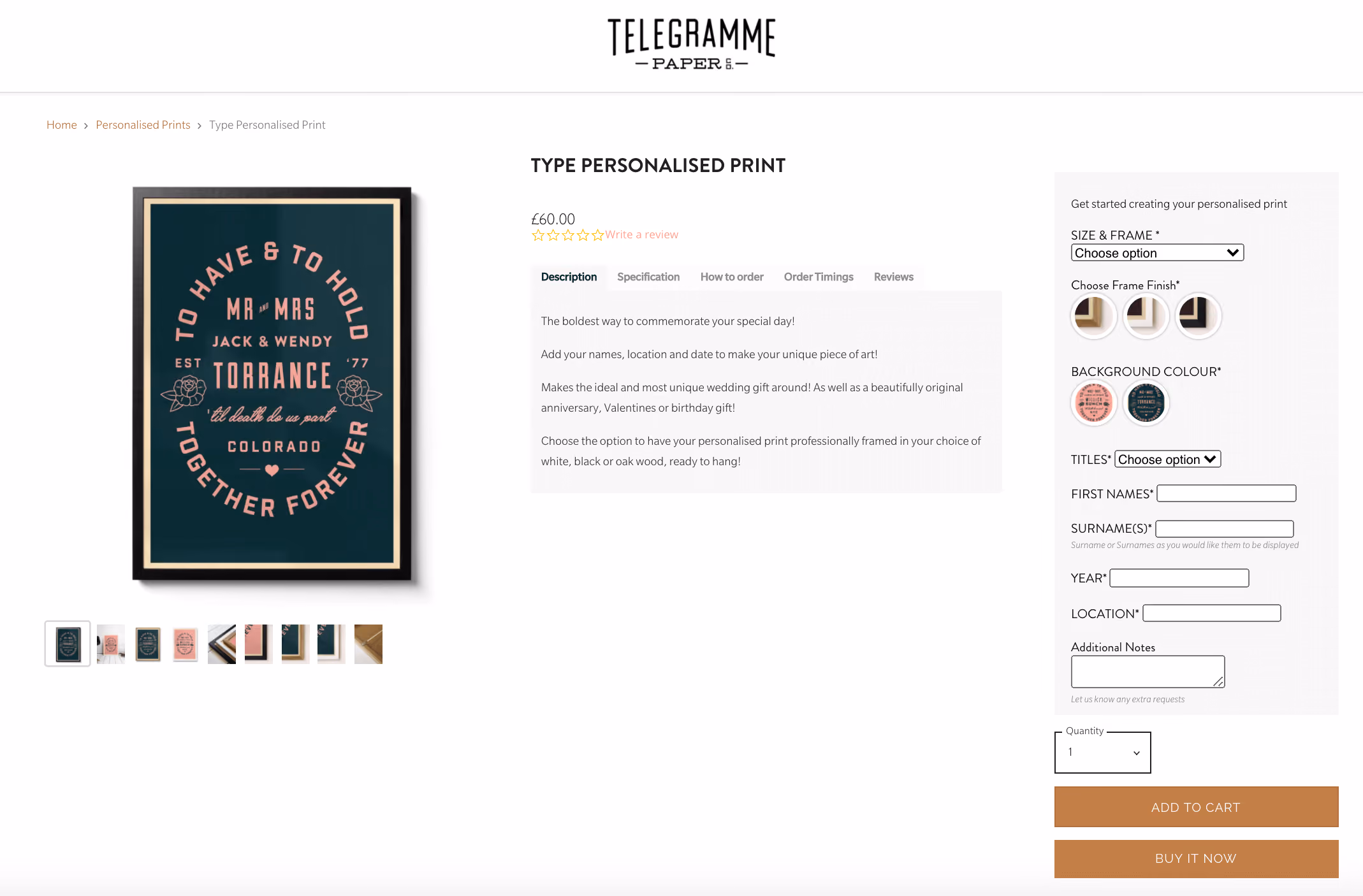 Telegramme’s Personalized Product Form