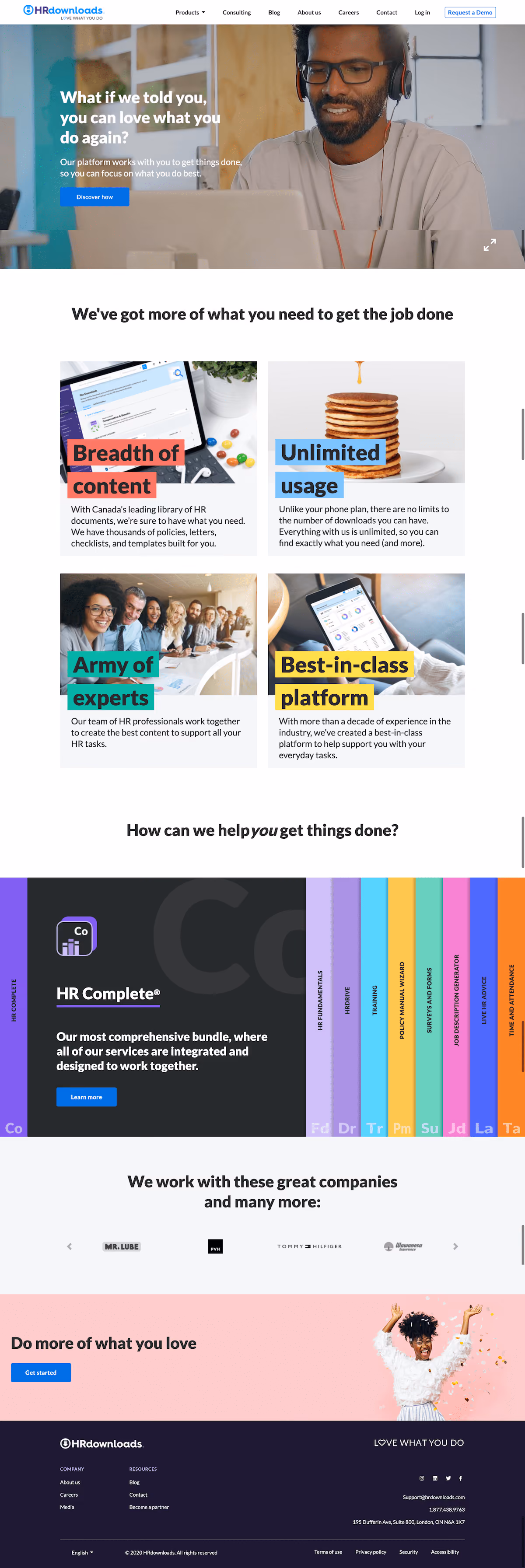 HR Downloads Video Landing Page