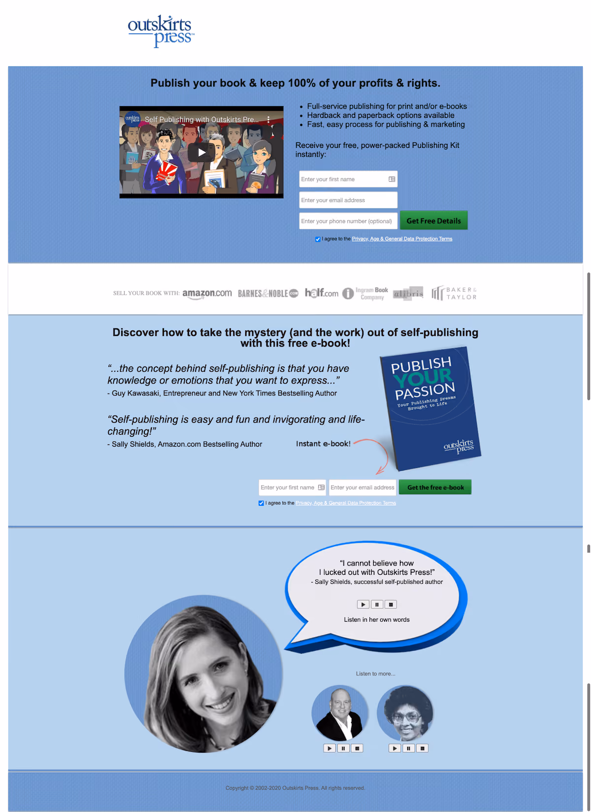 Outskirts Press Video Landing Page