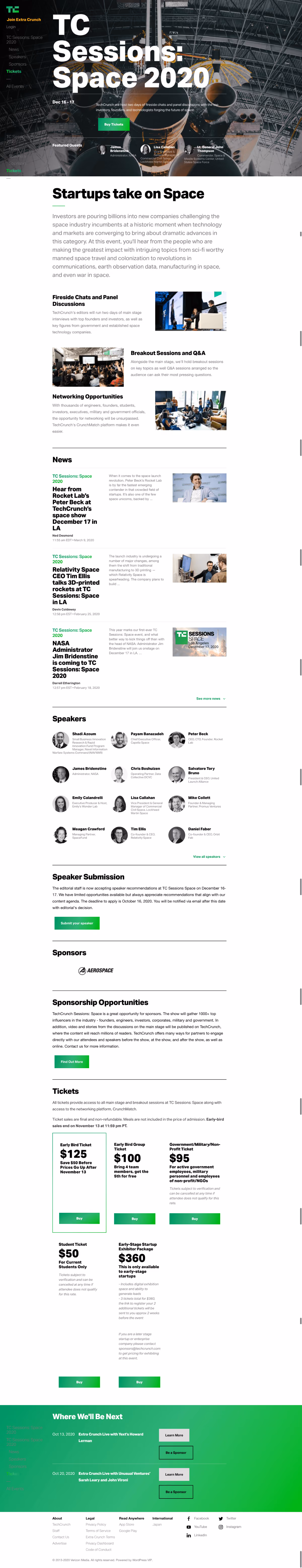 Techcrunch Landing Page Example