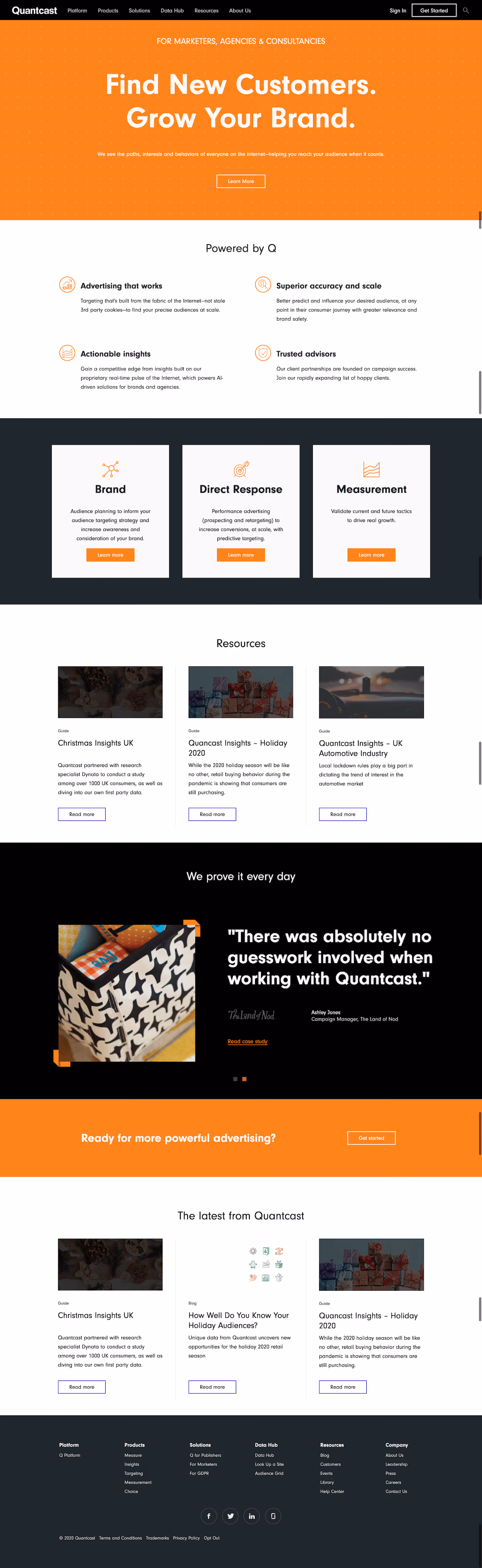Quantcast Landing Page