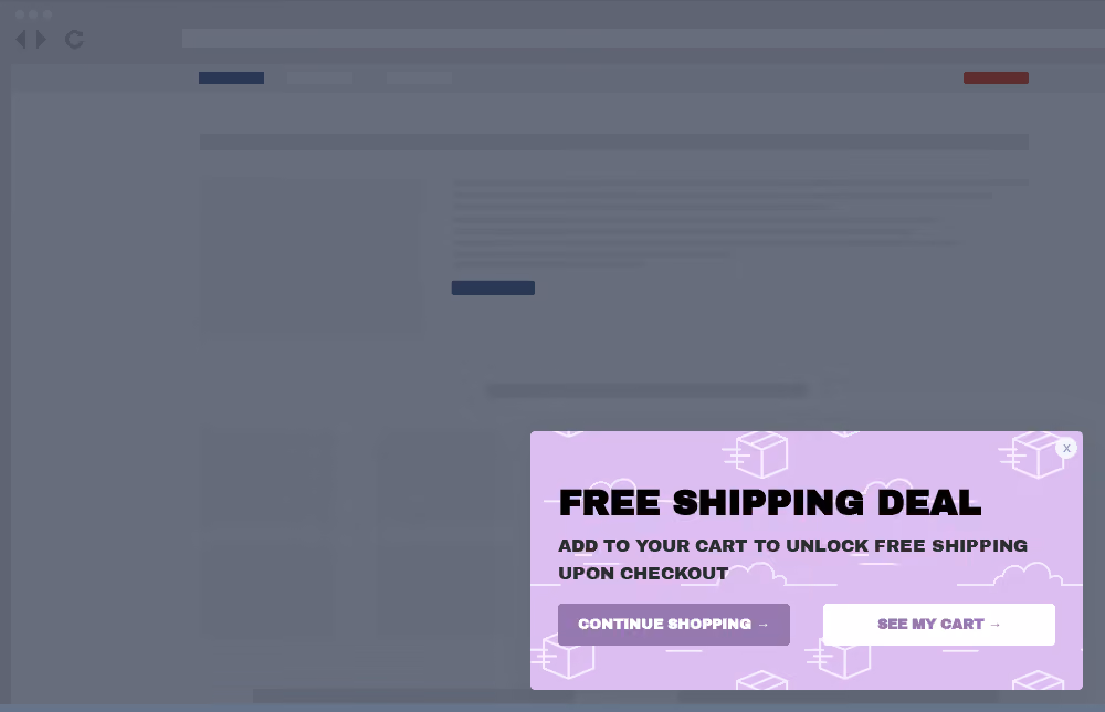 Pink Free Shipping Site Message Template