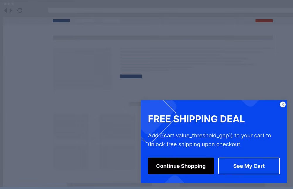 "Free Shipping" Hook Popup Template
