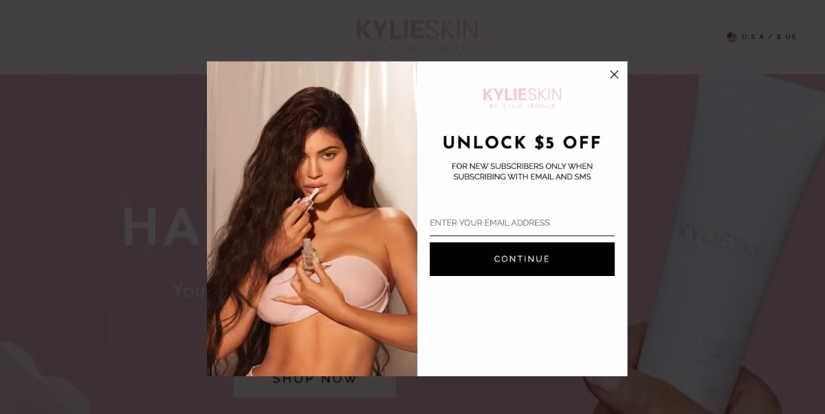 Kylie Jenner SMS Popup