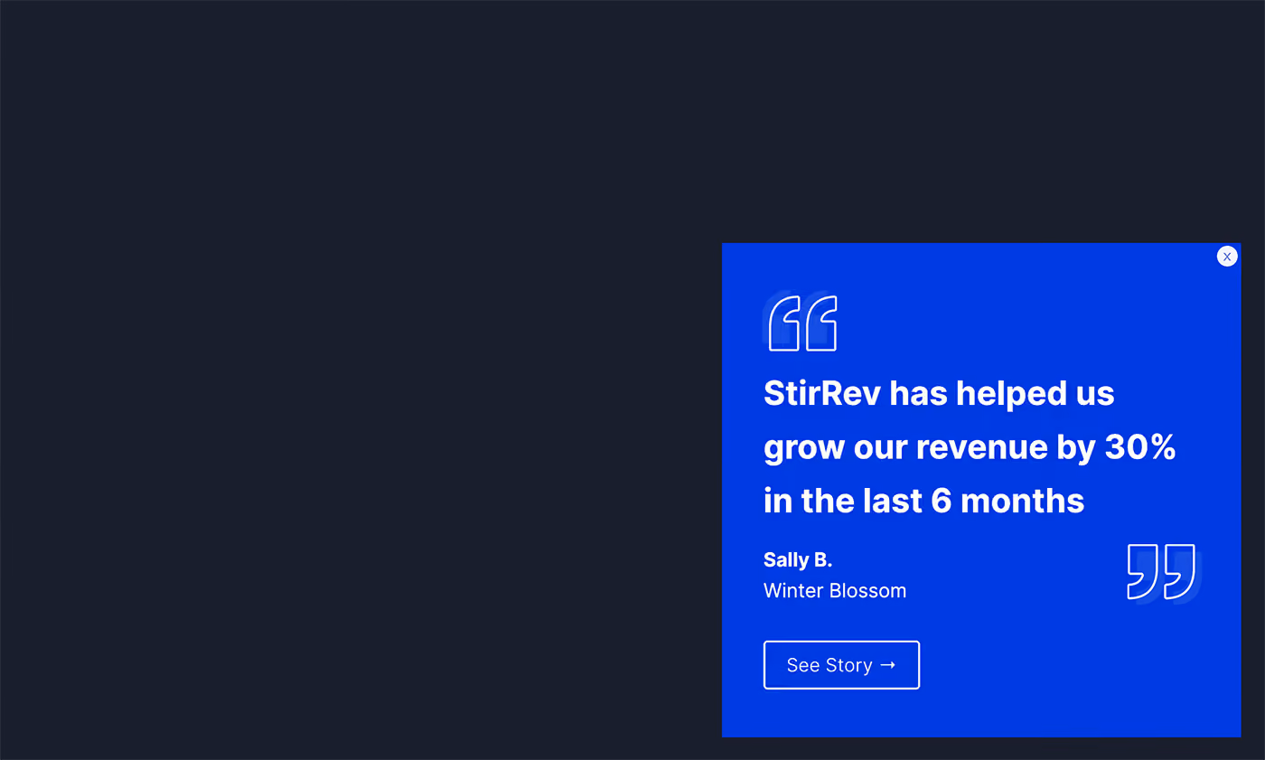 Testimonial / Case Study Site Message Template