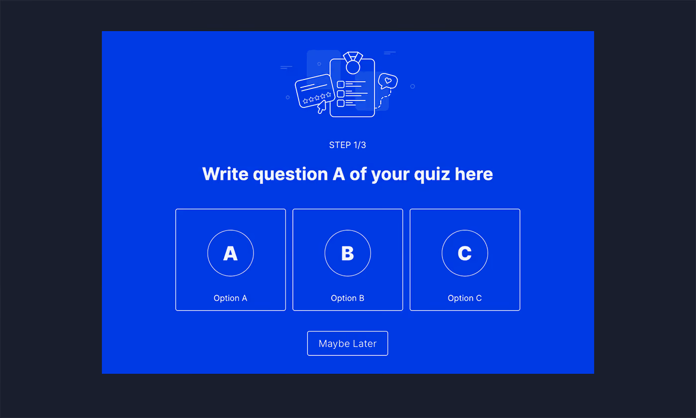 A/B/C Outcome Quiz Popup Template