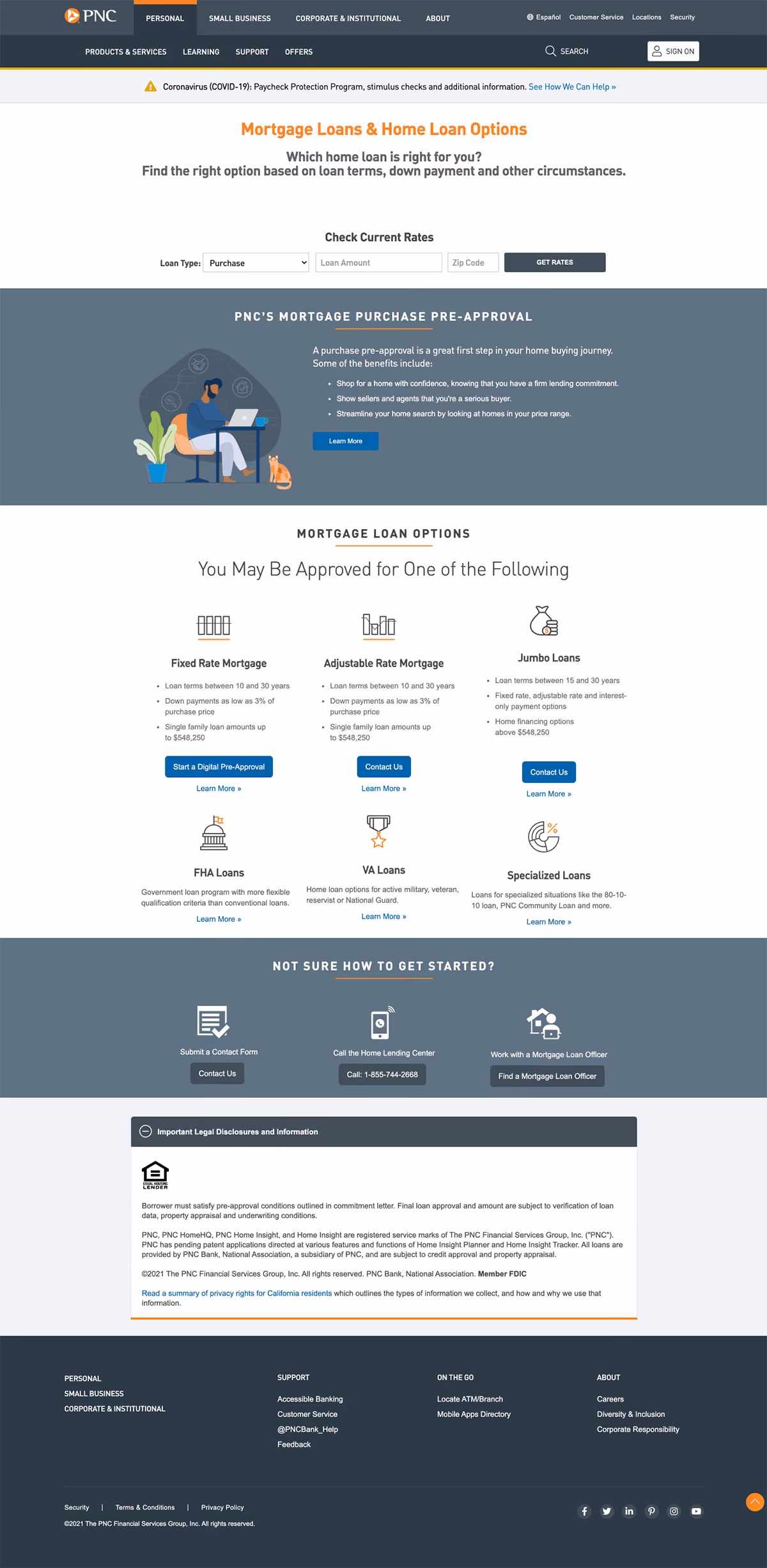PNC Mortgage Landing Page