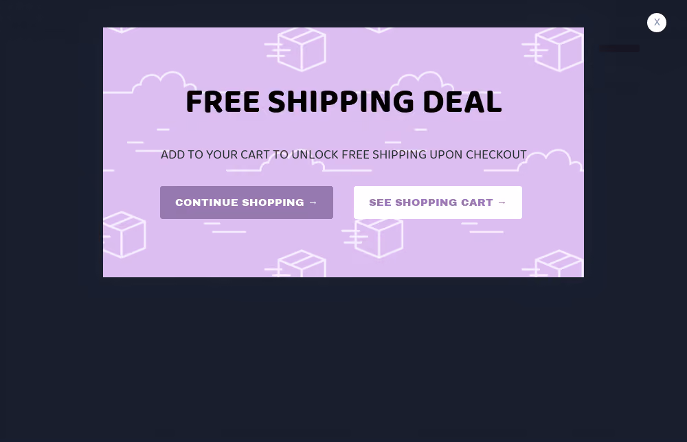 Pink Free Shipping Popup Template