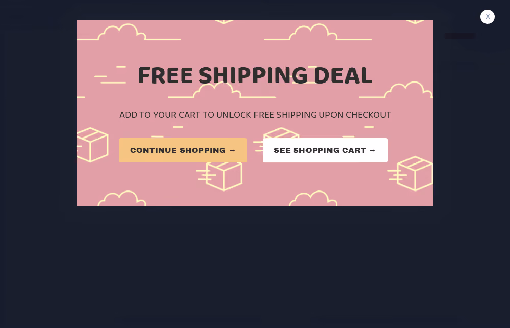 Peach Free Shipping Popup Template