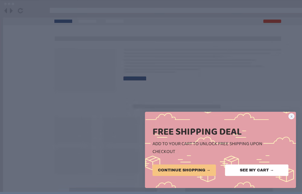 Peach Free Shipping Site Message Template