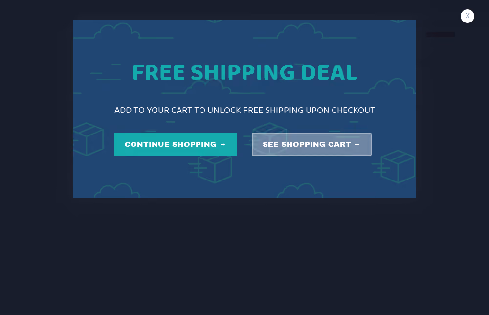 Navy Free Shipping Popup Template