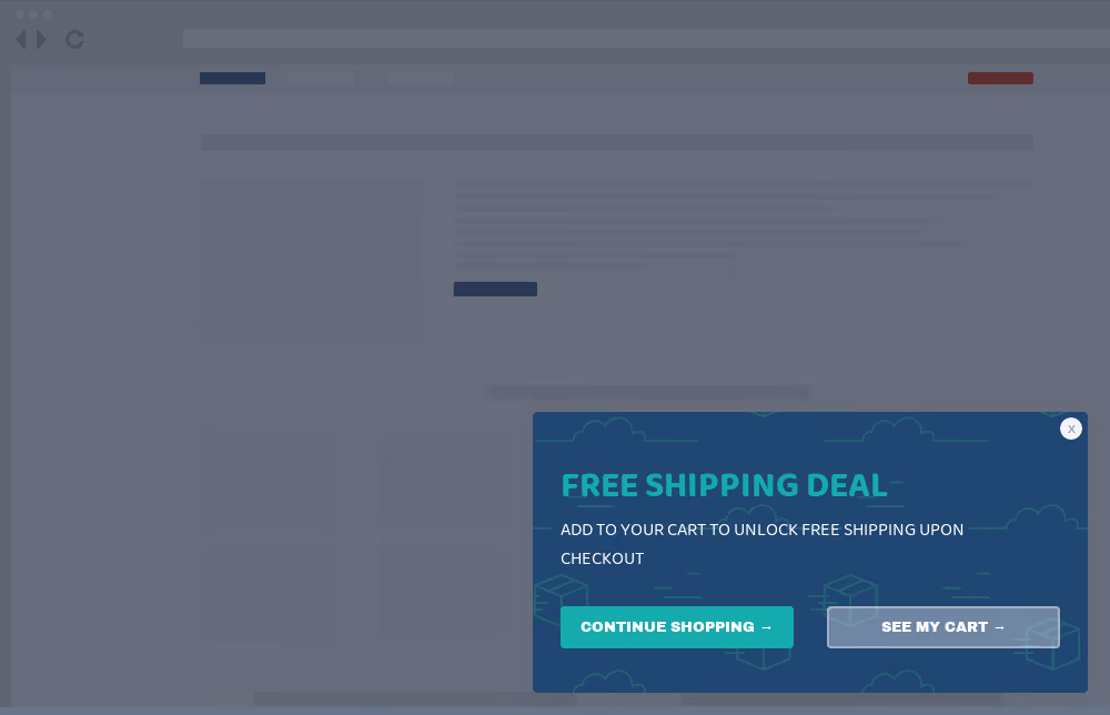 Navy Free Shipping Site Message Template
