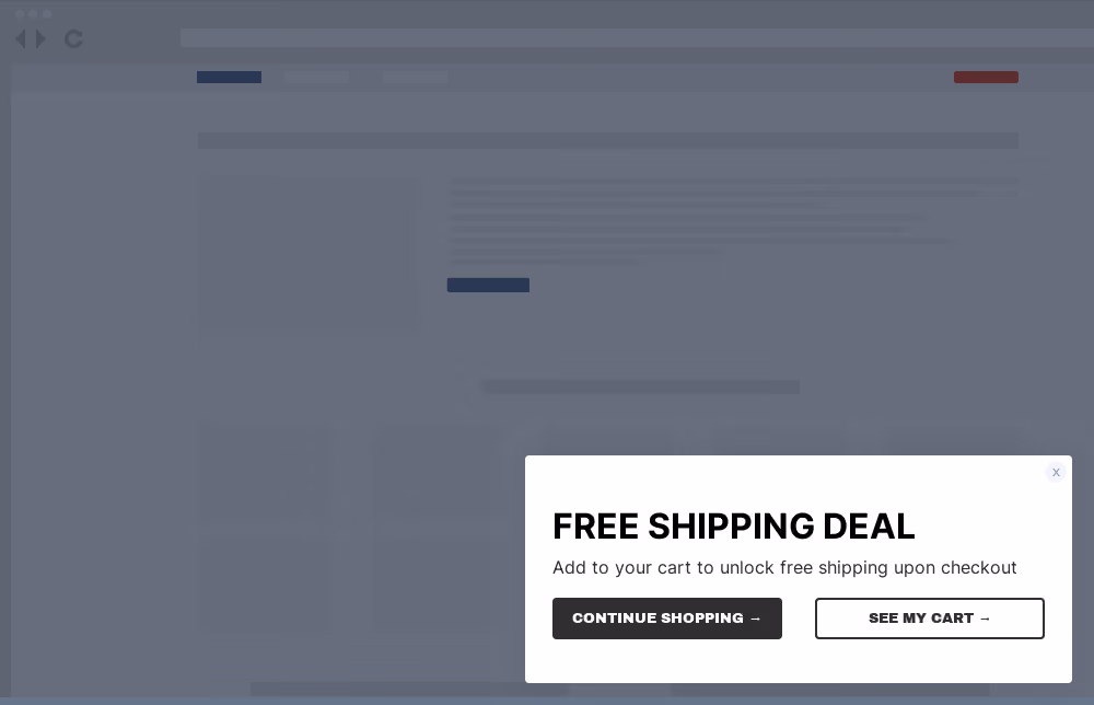 Simple Free Shipping Site Message Template