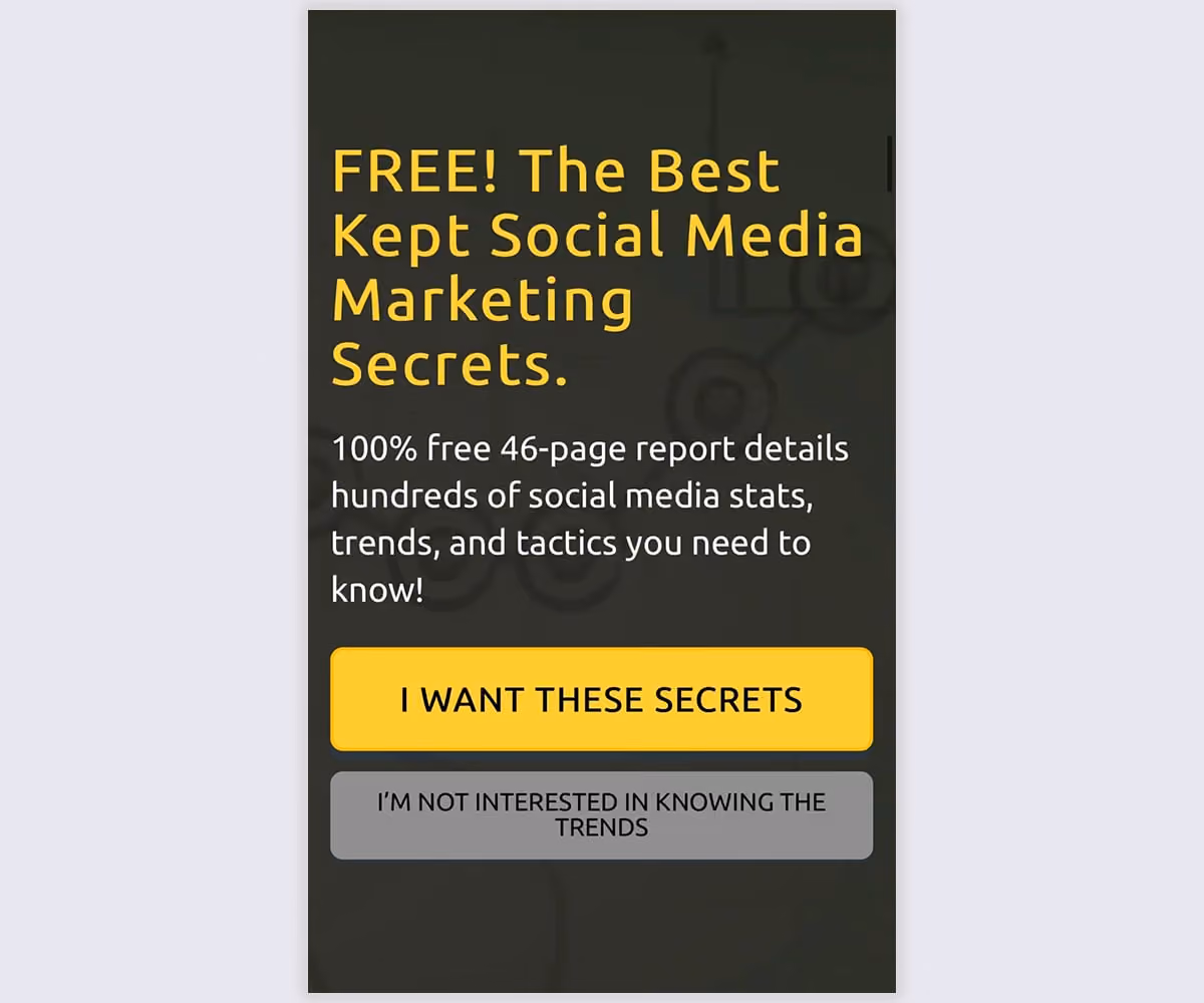 Social Media Examiner Mobile Popup