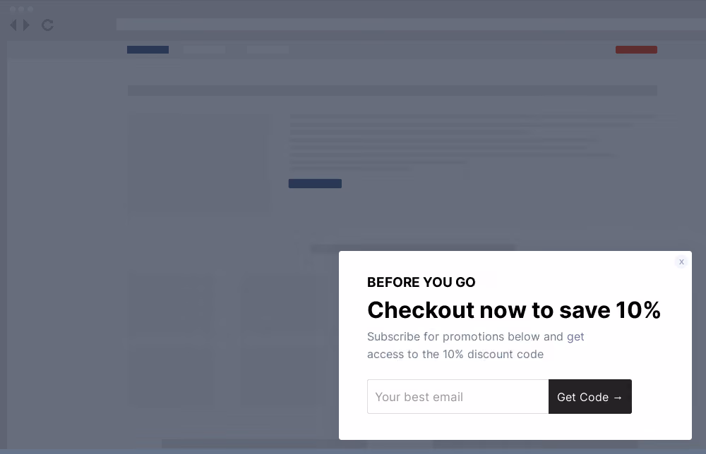 Simple Cart Abandonment Site Message Template