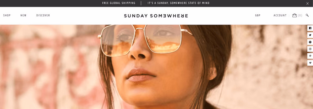 Sunday Somewhere Free Shipping Bar